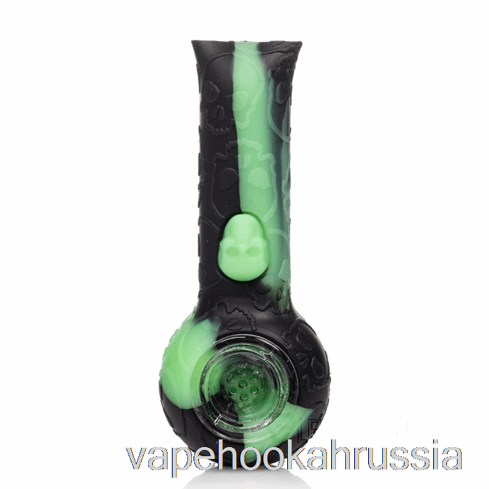 Vape Juice Stratus Силиконовый череп Ручная трубка Черный / УФ-слизь (черный / УФ-зеленый)